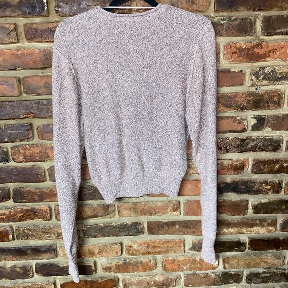 Free People Rose Metallic Going For Gold Faux Wrap Sweater Women's Size Medium - Picture 8 of 8